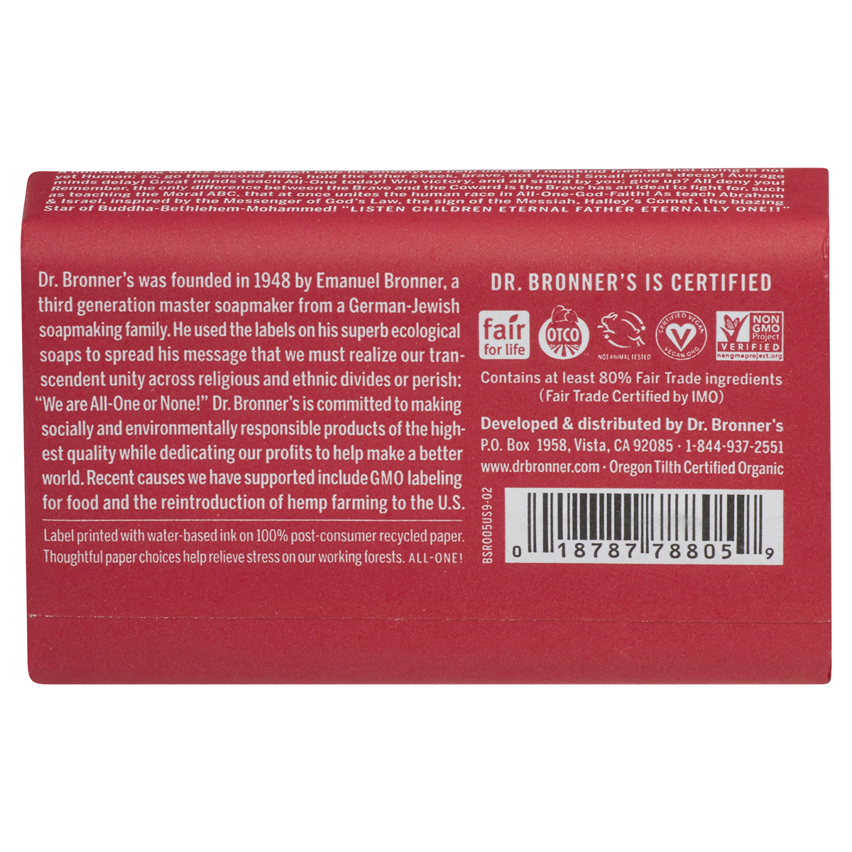 slide 5 of 13, Dr. Bronner's All-One Hemp Rose Pure-Castile Bar Soap 5 oz, 1 ct