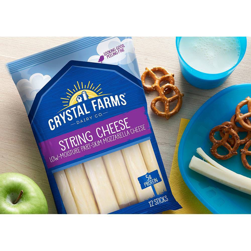 slide 4 of 4, Crystal Farms Light String Cheese - 12ct, 12 ct