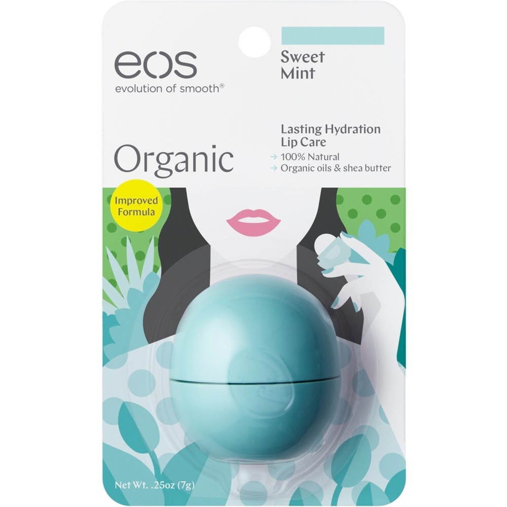 slide 2 of 5, eos Organic Lip Balm - Sweet Mint, 1 ct