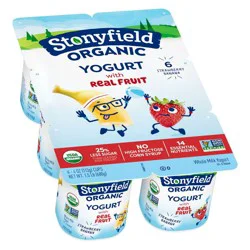 Stonyfield Organic ' Strawberry Banana Whole Milk Yogurt - 6ct/4oz Cups: No High Fructose Corn Syrup, No Artificial Flavors, Gluten-Free