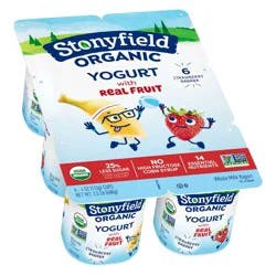 Stonyfield Organic ' Strawberry Banana Whole Milk Yogurt - 6ct/4oz Cups: No High Fructose Corn Syrup, No Artificial Flavors, Gluten-Free
