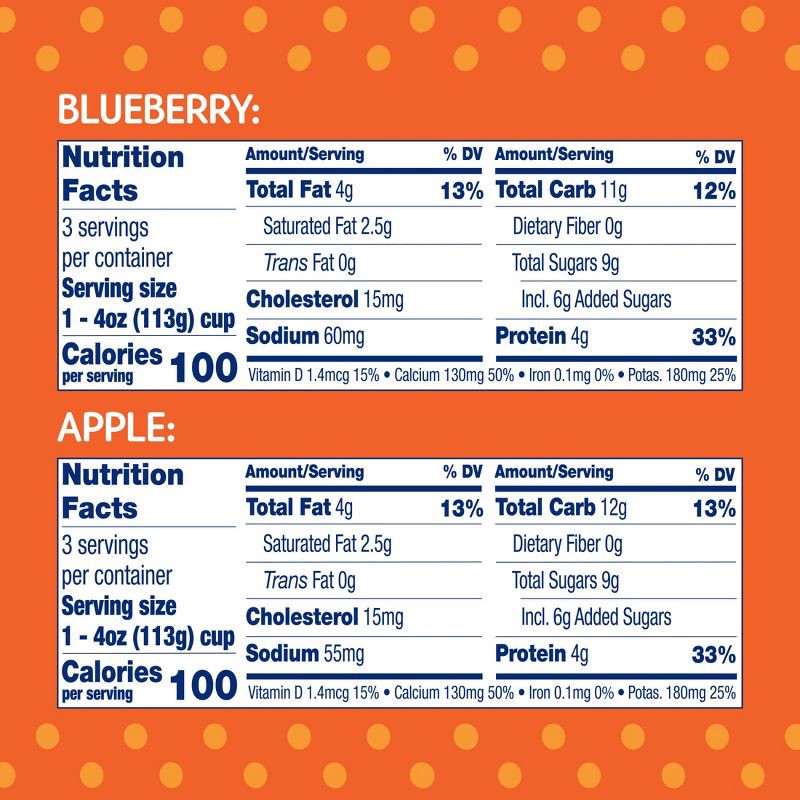slide 7 of 14, Stonyfield Organic YoBaby Apple & Blueberry Whole Milk Baby Probiotic Yogurt - 24oz/6ct, 6 ct; 24 oz