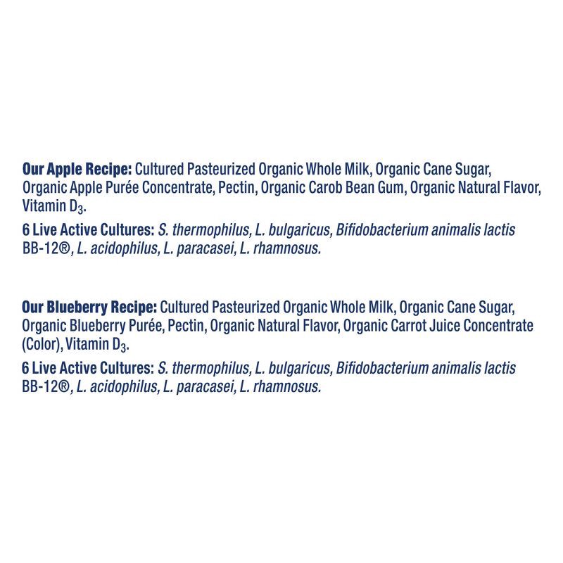slide 9 of 14, Stonyfield Organic YoBaby Apple & Blueberry Whole Milk Baby Probiotic Yogurt - 24oz/6ct, 6 ct; 24 oz