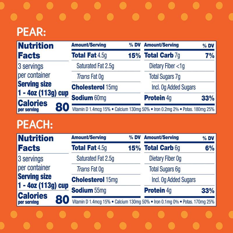 slide 7 of 11, Stonyfield Organic YoBaby Pear & Peach Whole Milk Kids' Probiotic Yogurt - 6ct/4oz Cups, 6 ct; 4 oz