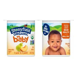 Stonyfield Organic YoBaby Pear & Peach Whole Milk Kids' Probiotic Yogurt - 6ct/4oz Cups