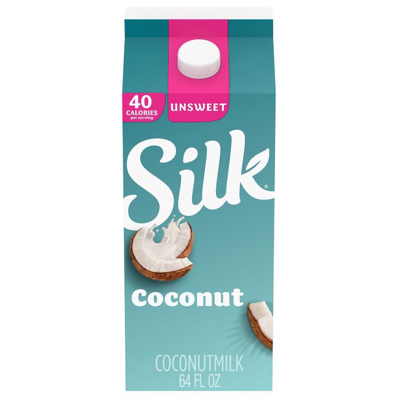 slide 1 of 8, Silk Unsweet Coconut Milk - 0.5gal, 1/2 gal