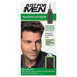 Just For Men Hair Color Shampoo-In Original Formula Real Black H-55 - Each