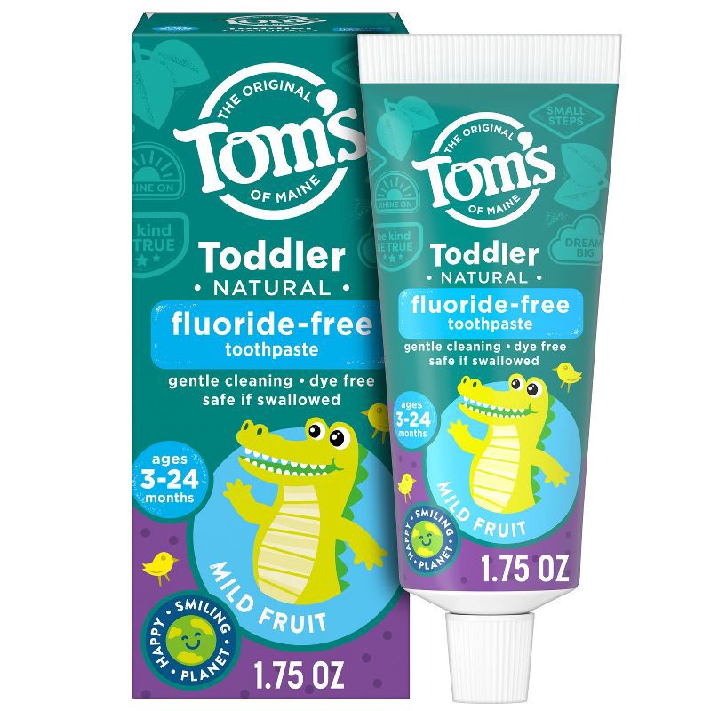 slide 8 of 9, Tom's of Maine Mild Fruit Natural Toddler Training Toothpaste - Trial Size - 1.75oz, 1.75 oz