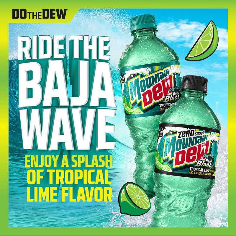 slide 4 of 6, Mtn Dew Mountain Dew Baja Blast - 20 fl oz Bottle, 20 fl oz