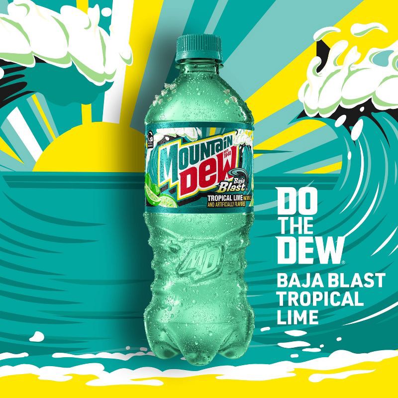 slide 5 of 6, Mtn Dew Mountain Dew Baja Blast - 20 fl oz Bottle, 20 fl oz