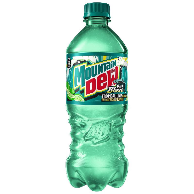 slide 1 of 6, Mtn Dew Mountain Dew Baja Blast - 20 fl oz Bottle, 20 fl oz