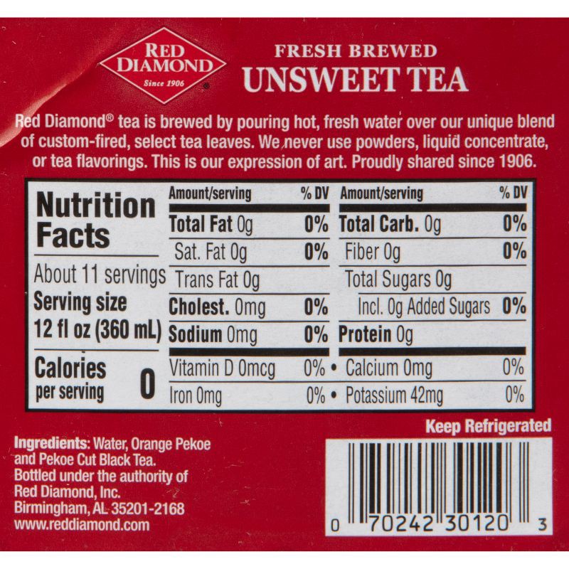 slide 5 of 9, Red Diamond All Natural Unsweet Tea - 128 fl oz, 128 fl oz