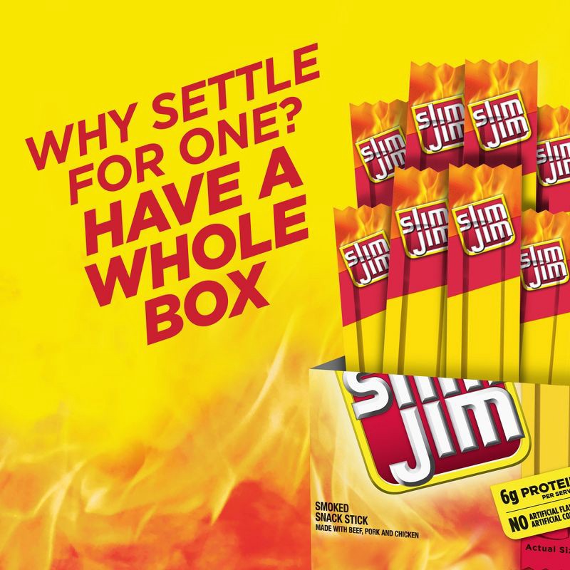 slide 3 of 5, Slim Jim Original Smoked Snack Size Sticks - 7.28oz/26ct, 26 ct; 7.28 oz