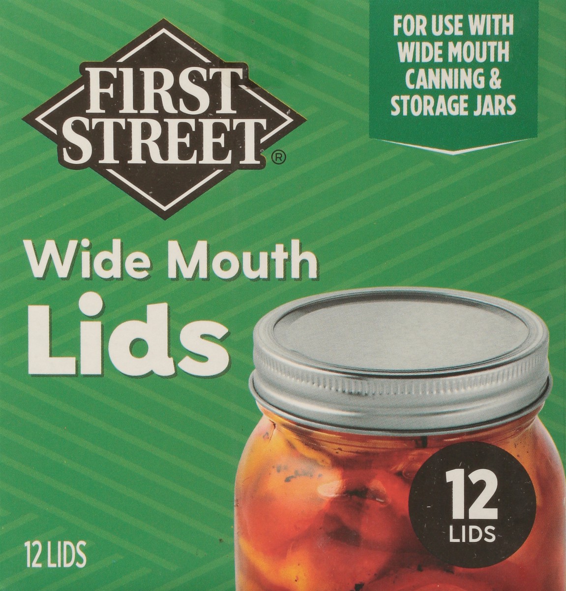 slide 11 of 12, First Street Fs Wide Mouth Canning Jar Lids, 12 ct