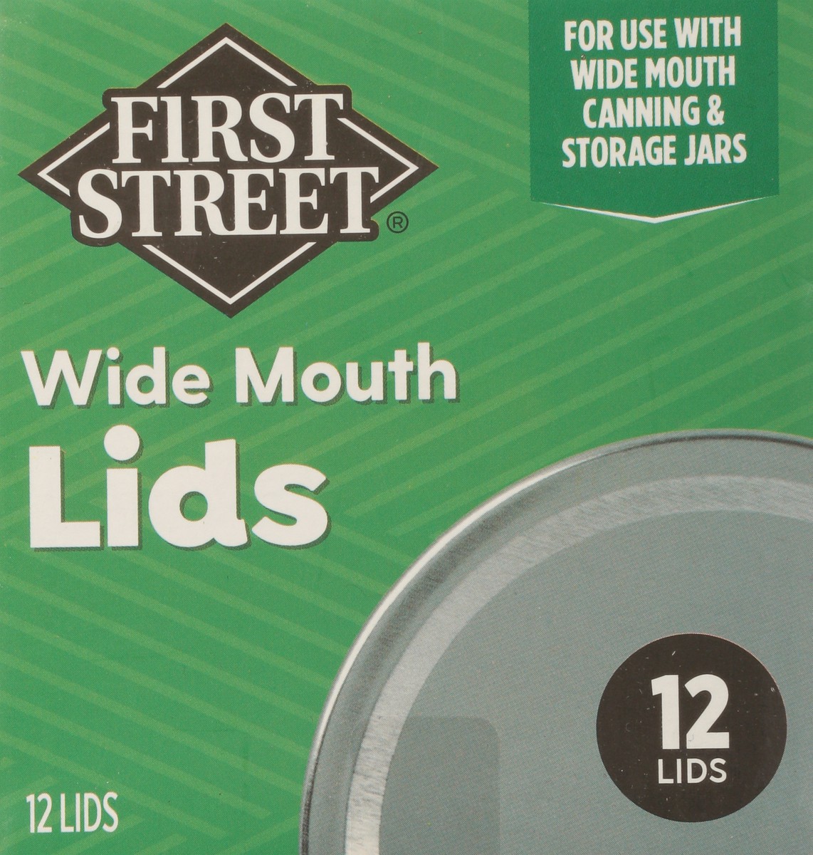 slide 3 of 12, First Street Fs Wide Mouth Canning Jar Lids, 12 ct