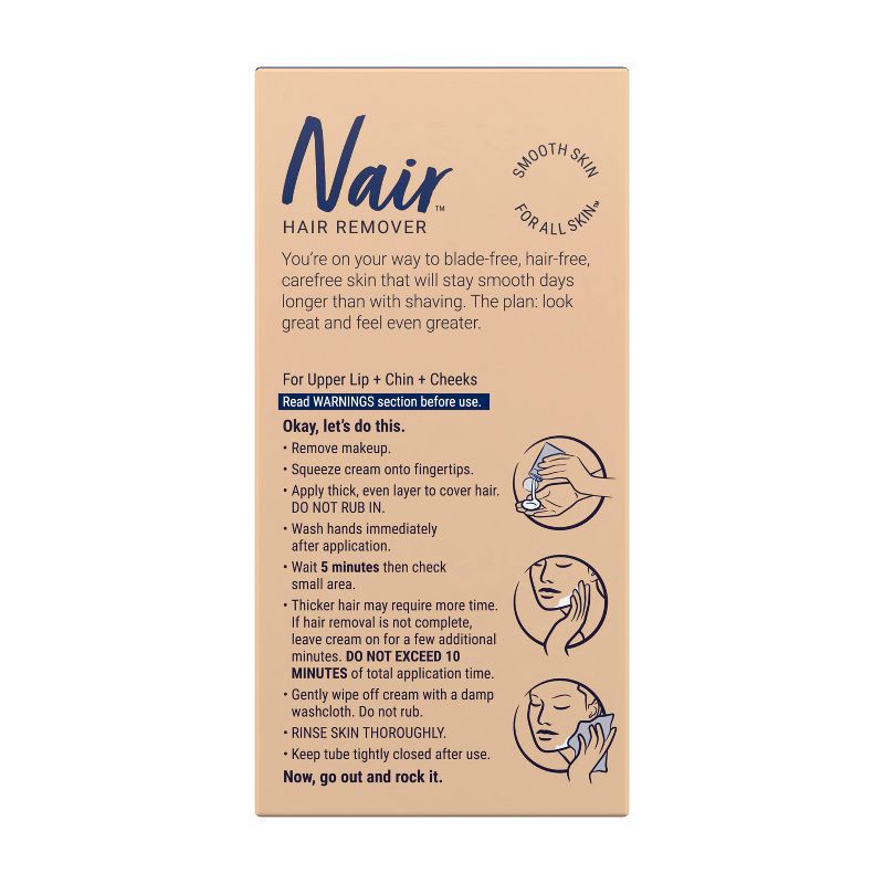 slide 2 of 8, Nair Moisturizing Facial Hair Removal Cream with Sweet Almond Oil - 2.0oz, 2 oz