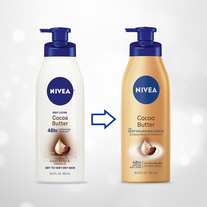 slide 2 of 9, NIVEA Cocoa Butter Body Lotion for Dry Skin - 16.9 fl oz, 16.9 fl oz