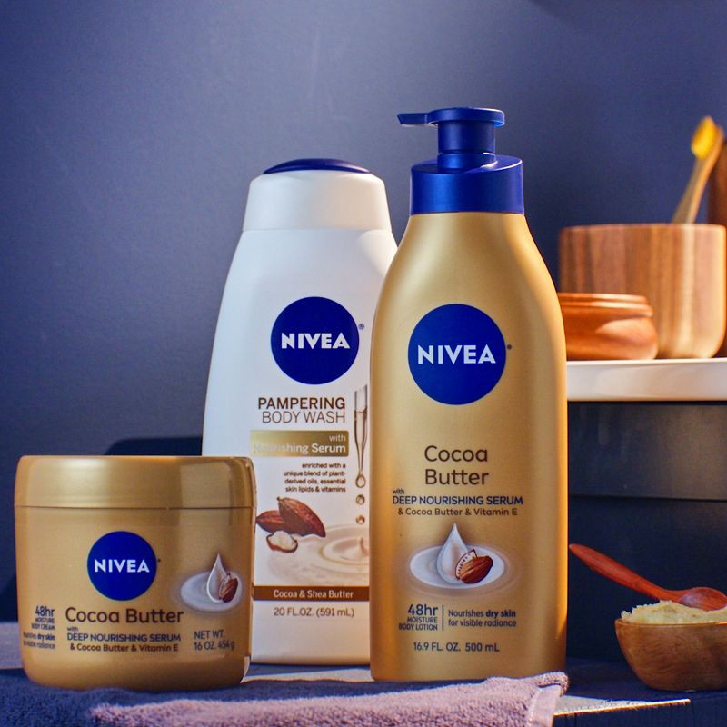 slide 8 of 9, NIVEA Cocoa Butter Body Lotion for Dry Skin - 16.9 fl oz, 16.9 fl oz