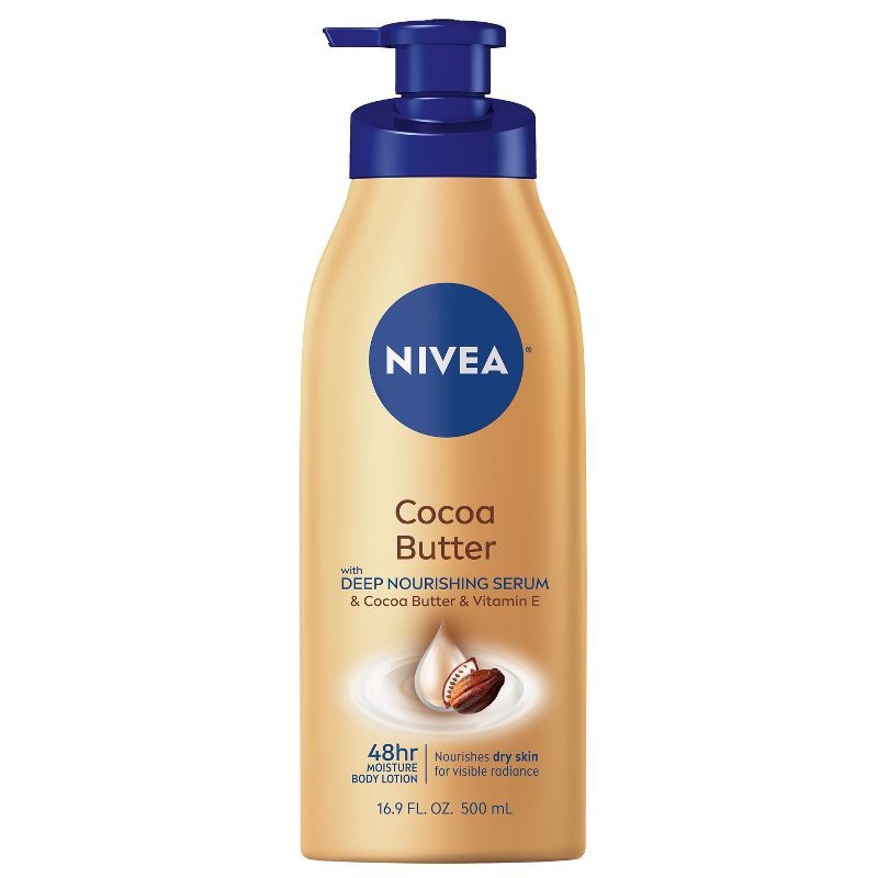 slide 1 of 9, NIVEA Cocoa Butter Body Lotion for Dry Skin - 16.9 fl oz, 16.9 fl oz