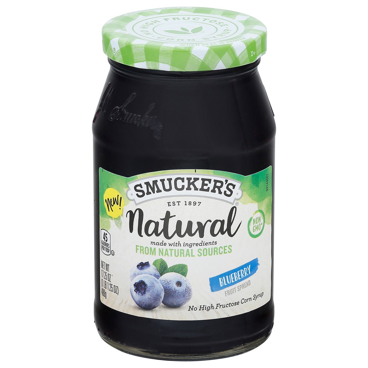 slide 1 of 9, Smucker's Natural Blueberry Fruit Spread 17.25 oz, 17.25 oz