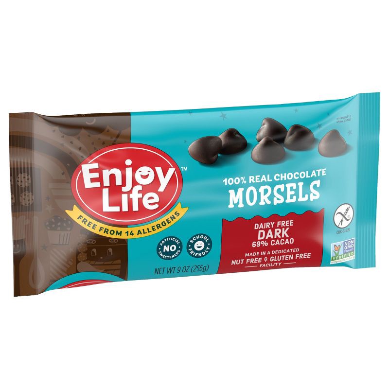 slide 2 of 8, Enjoy Life Dark Chocolate Dairy Free Vegan Baking Morsels - 9oz, 9 oz