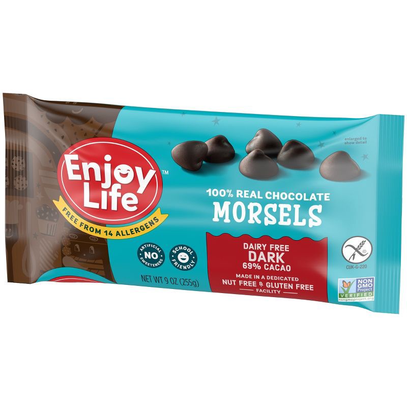 slide 4 of 8, Enjoy Life Dark Chocolate Dairy Free Vegan Baking Morsels - 9oz, 9 oz