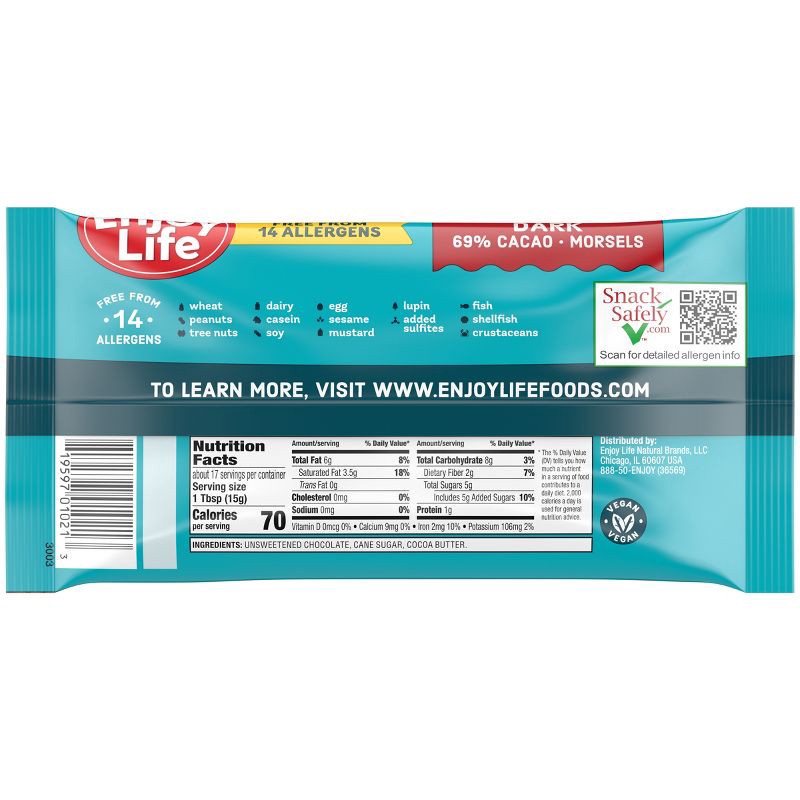 slide 2 of 8, Enjoy Life Dark Chocolate Dairy Free Vegan Baking Morsels - 9oz, 9 oz