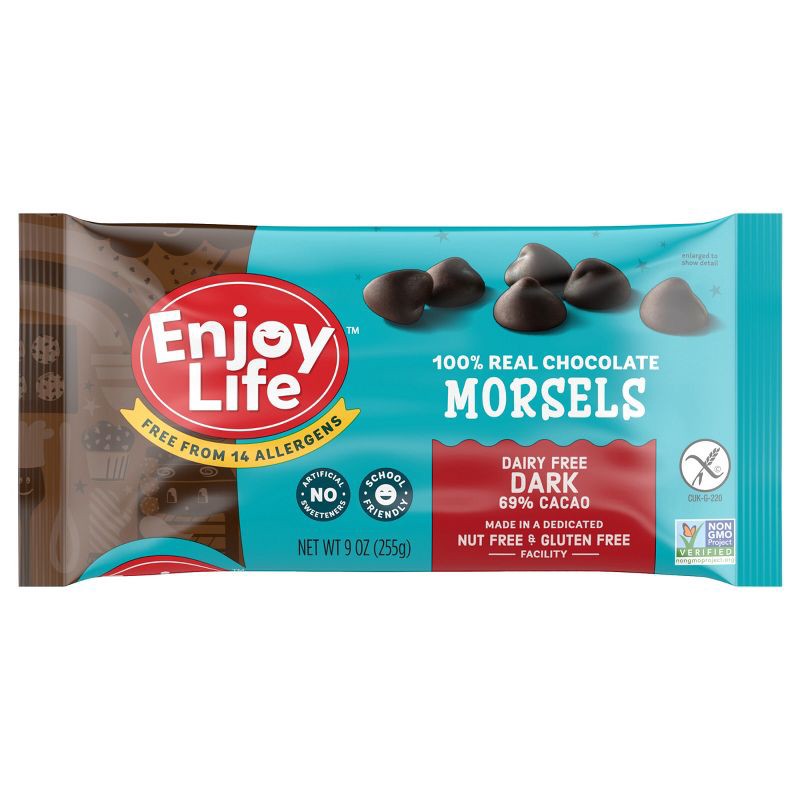 slide 1 of 8, Enjoy Life Dark Chocolate Dairy Free Vegan Baking Morsels - 9oz, 9 oz