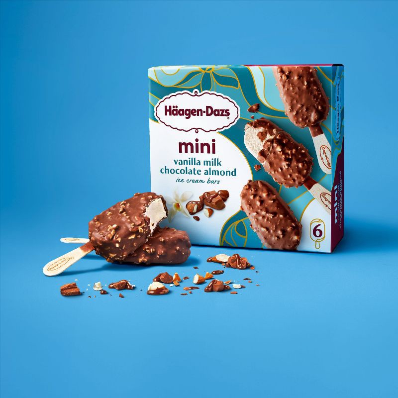 slide 13 of 17, Haagen-Dazs Vanilla Milk Chocolate Almond Frozen Bars - 6pk/11.1 fl oz, 6 ct, 11.1 fl oz