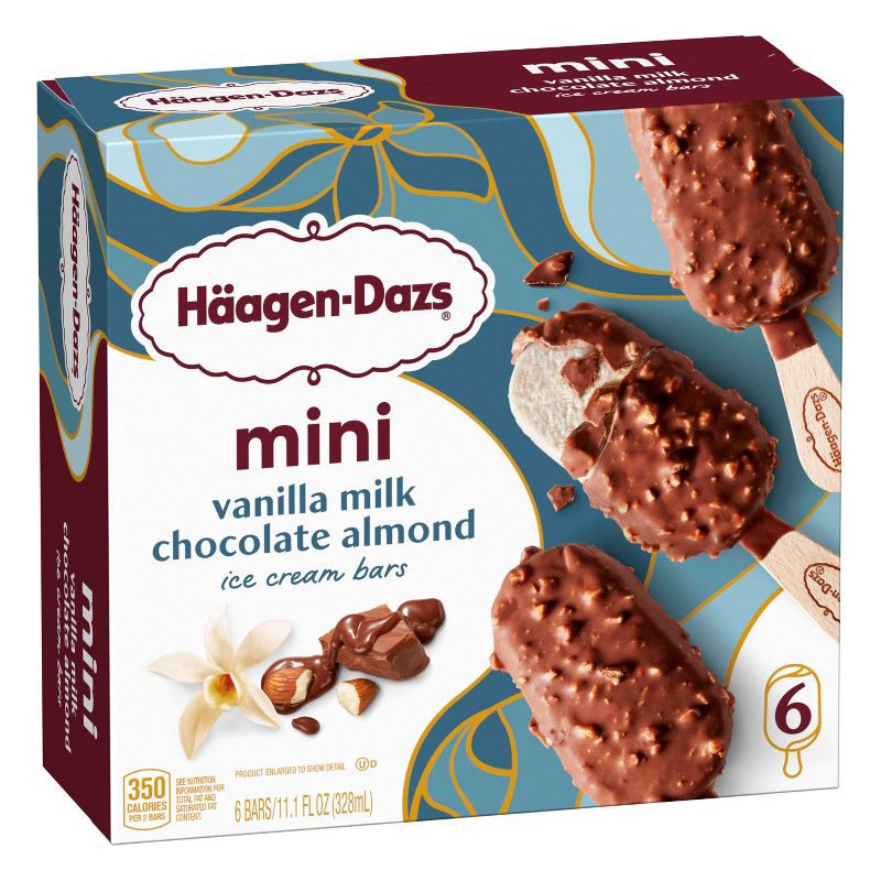 slide 15 of 17, Haagen-Dazs Vanilla Milk Chocolate Almond Frozen Bars - 6pk/11.1 fl oz, 6 ct, 11.1 fl oz
