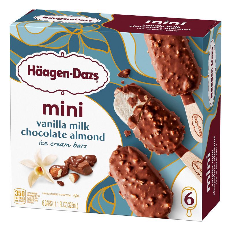 slide 7 of 17, Haagen-Dazs Vanilla Milk Chocolate Almond Frozen Bars - 6pk/11.1 fl oz, 6 ct, 11.1 fl oz