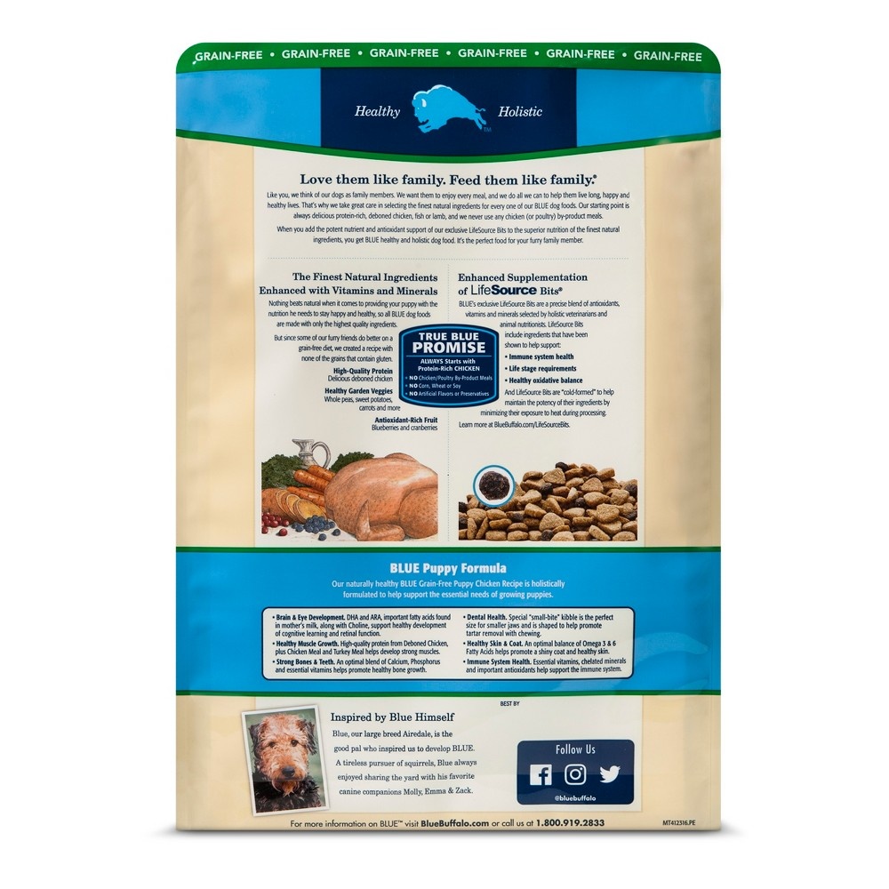 slide 2 of 2, Blue Buffalo Puppy Grain Free Chicken Dog Food, 10 lb