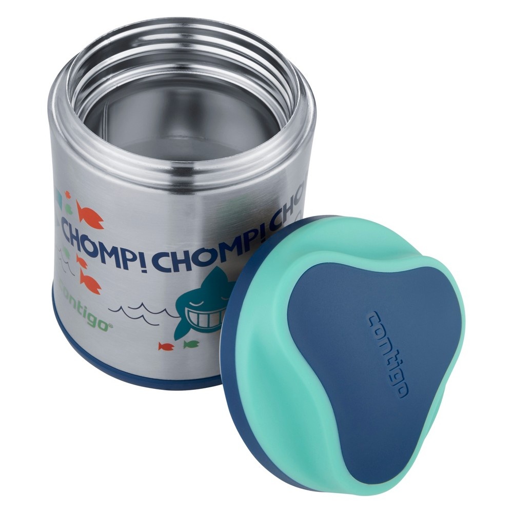 slide 4 of 4, Contigo Stainless Steel Food Jar - Sharks Blue/Teal, 10 oz