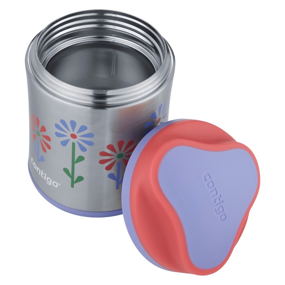 slide 2 of 3, Contigo Stainless Steel Food Jar - Flowers Pink/Purple, 10 oz