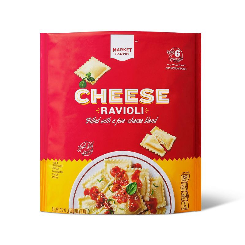 slide 1 of 4, Square Cheese Frozen Ravioli - 25oz - Market Pantry™, 25 oz