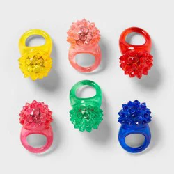 6ct LED Ring - Spritz™: Multicolor Party Favor Toys for Kids, Birthday Party Favors, Plastic, Ages 4+