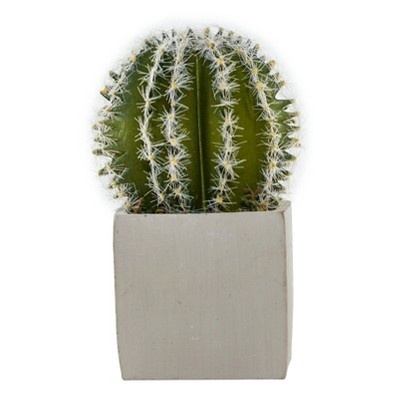 slide 1 of 1, Lloyd & Hannah Artificial Cactus ArranGement in Cement Pot - Green, 5 in