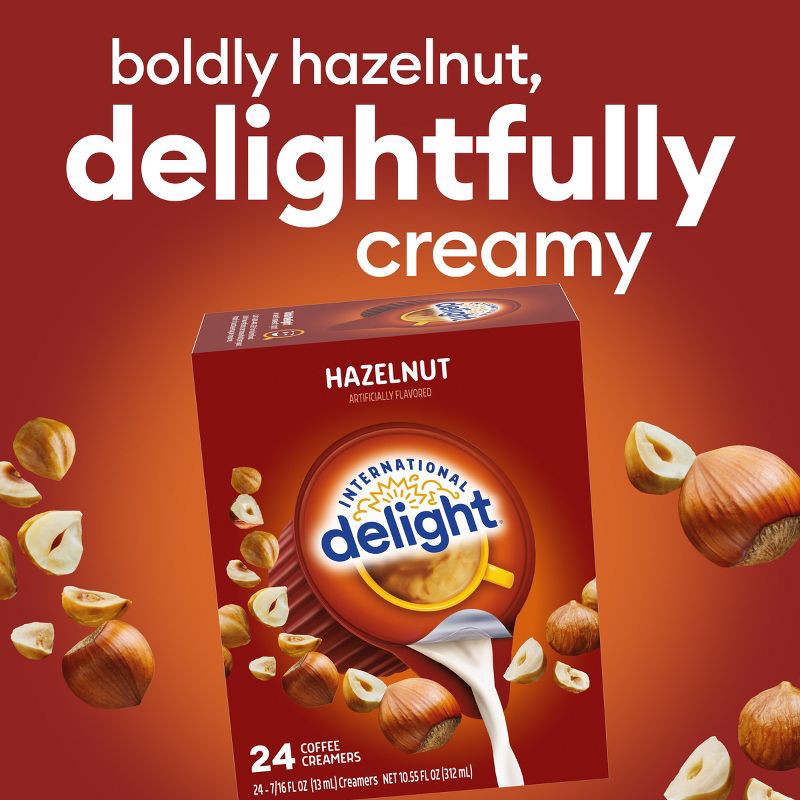 slide 3 of 12, International Delight Hazelnut Coffee Creamer Singles - 24ct/0.44 fl oz, 24 ct, 0.44 fl oz