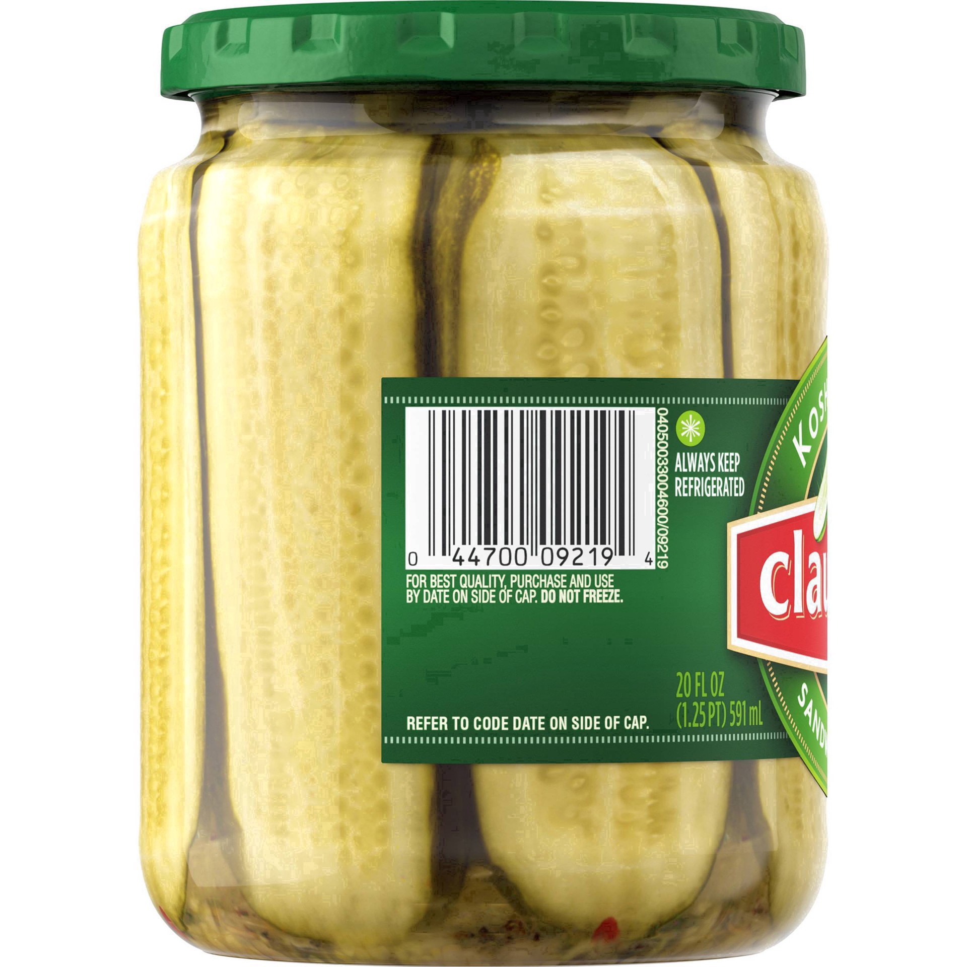 slide 13 of 144, Claussen Kosher Dill Pickle Sandwich Slices, 20 fl. oz. Jar, 20 fl oz