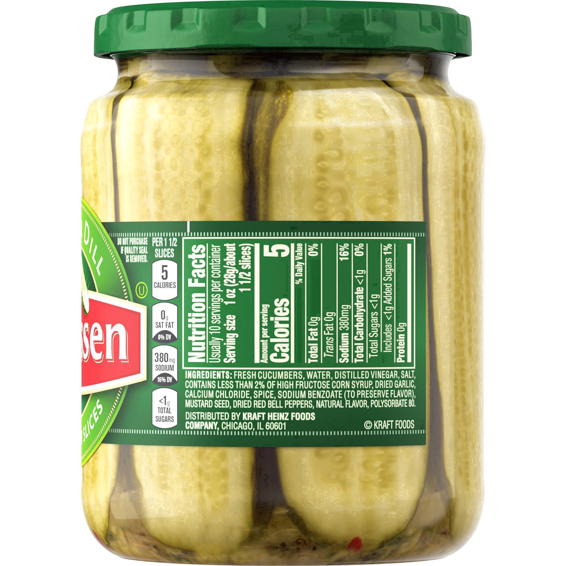 slide 18 of 144, Claussen Kosher Dill Pickle Sandwich Slices, 20 fl. oz. Jar, 20 fl oz