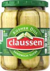 Claussen Kosher Dill Pickle Sandwich Slices, 20 fl oz Jar