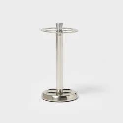 Brushed Stainless Steel Toothbrush Holder - Threshold™: Elegant Bathroom Accessory, Metal Stand for Oral Hygiene