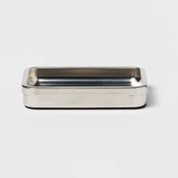 Brushed Stainless Steel Soap Dish - Threshold™: Durable Metal Holder, Easy to Clean, Modern Bathroom Accessory