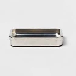Brushed Stainless Steel Soap Dish - Threshold™: Durable Metal Holder, Easy to Clean, Modern Bathroom Accessory