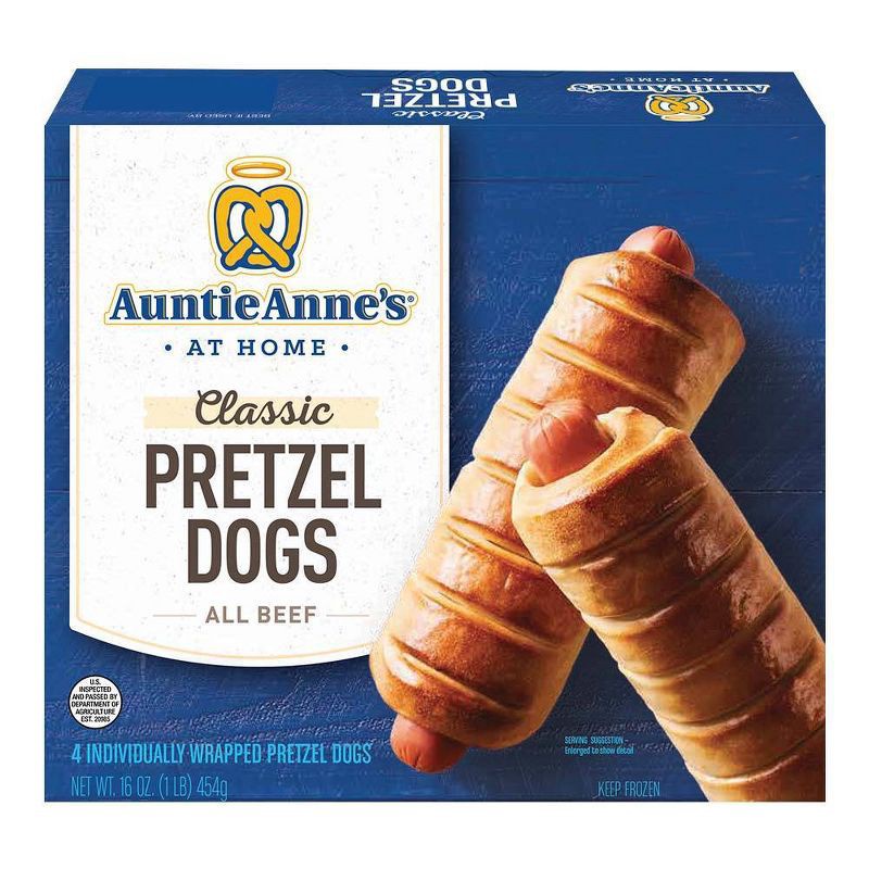 slide 1 of 3, Auntie Anne's Classic All Beef Frozen Pretzel Dogs - 4ct/16oz, 4 ct; 16 oz