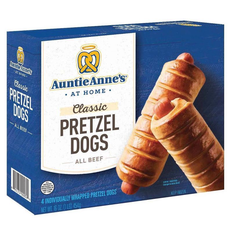 slide 3 of 3, Auntie Anne's Classic All Beef Frozen Pretzel Dogs - 4ct/16oz, 4 ct; 16 oz