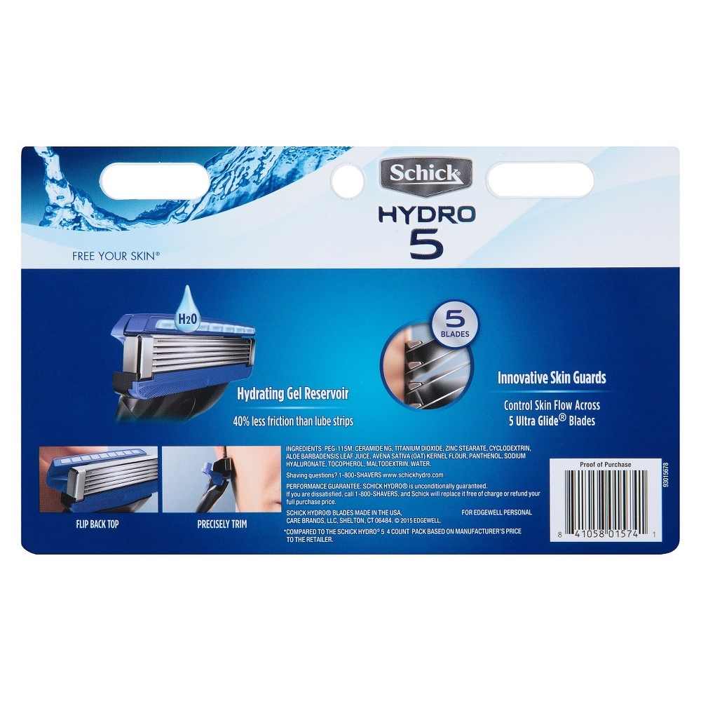 slide 2 of 5, Schick Hydro 5 Men's Razor Blade Refills, 12 ct