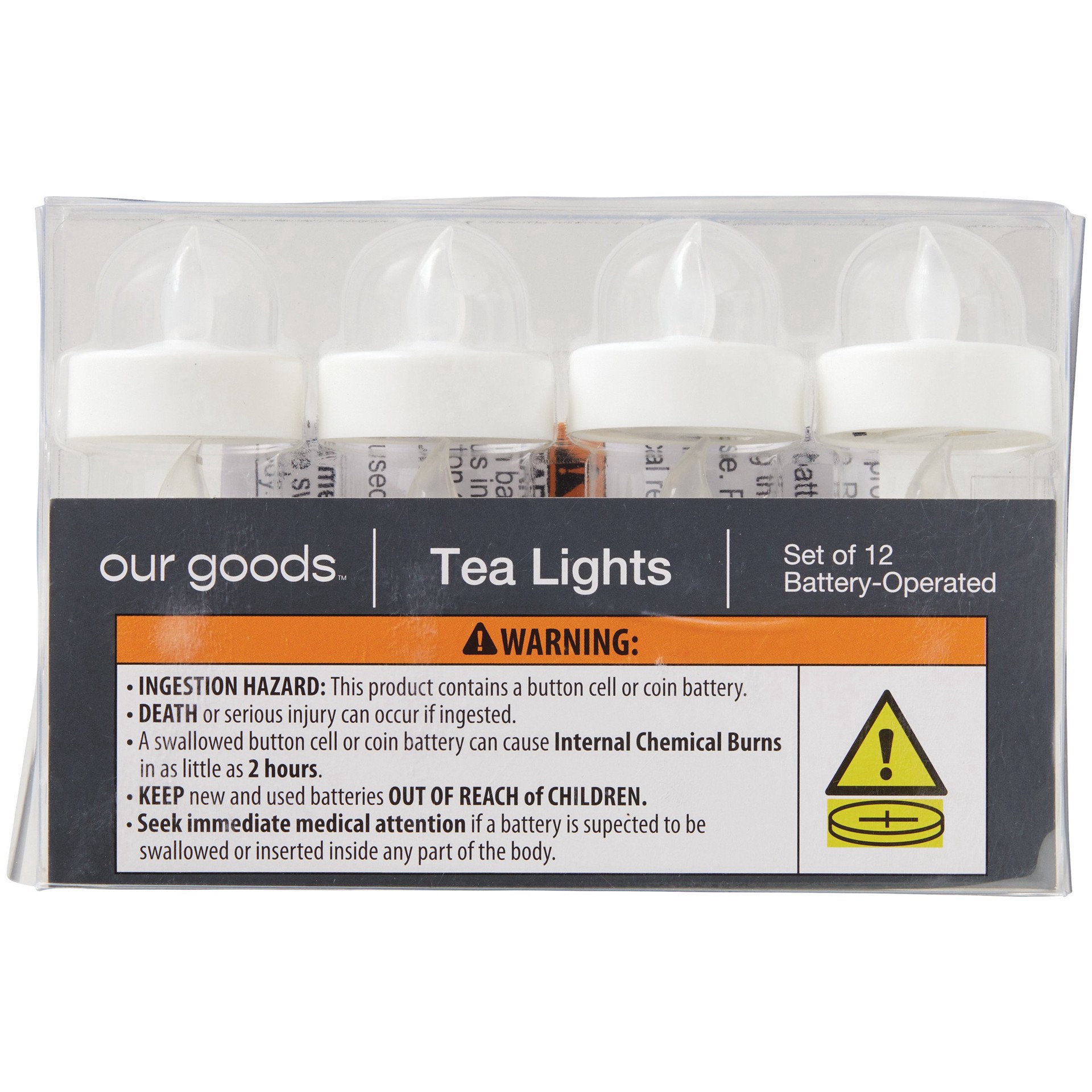 slide 1 of 1, our goods LED Tea Lights, 12 ct