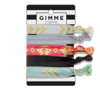 slide 1 of 1, gimMe Gold Arrow Graphic Hair Ties, 5 ct