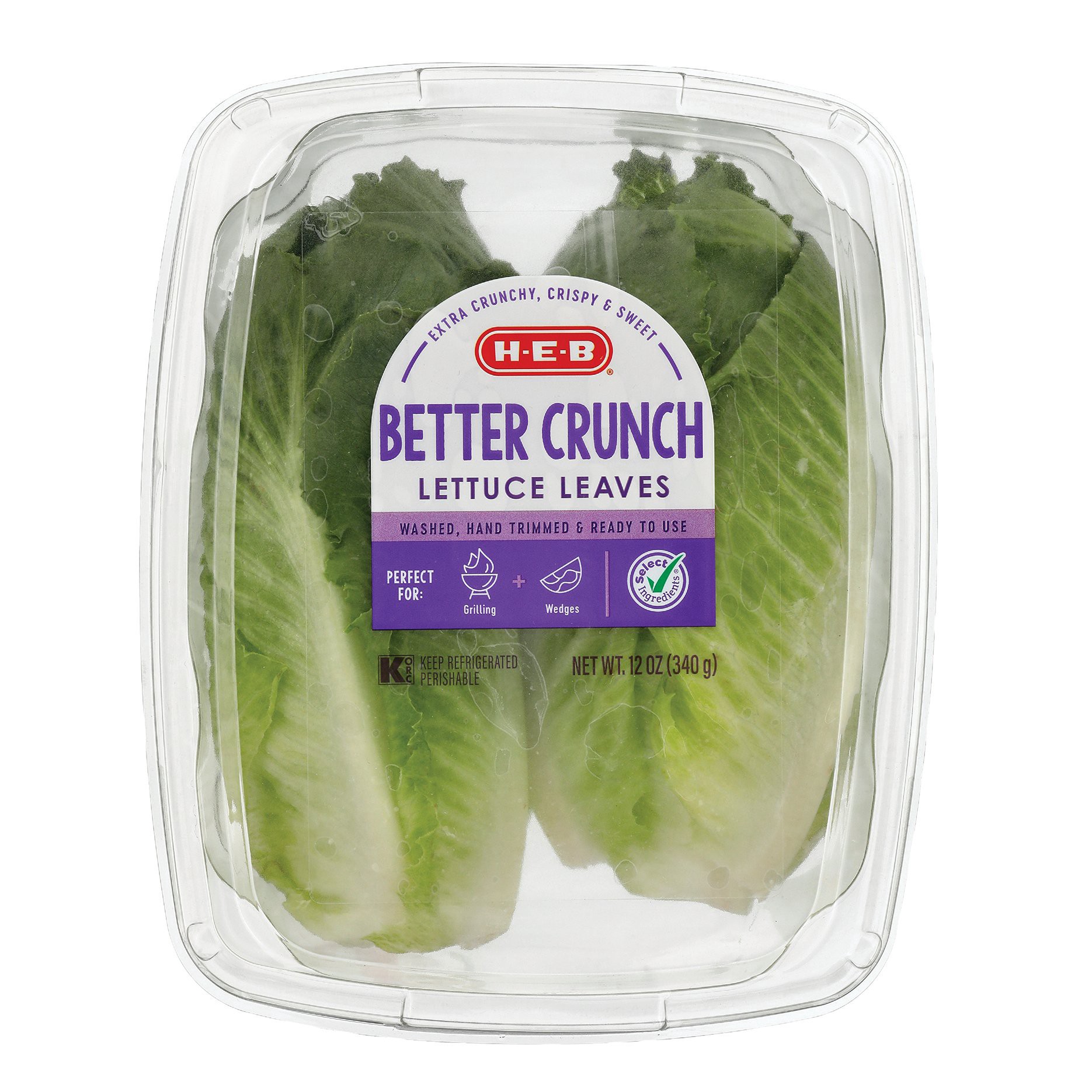 slide 1 of 1, H-E-B Better Crunch Lettuce Leaves, 12 oz
